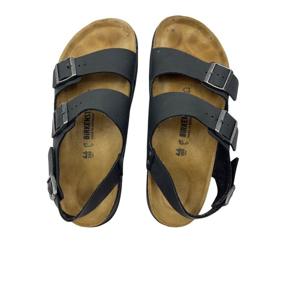 Birkenstock Mens Black Sandals Size 13 (46) M13 Leather Adjustable Buckles C51 main image 4